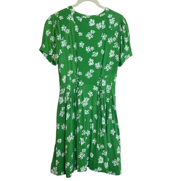 Free People Dream Girl Mini Dress Womens Size 6 Green Lace Up Detail OB675256 - Picture 3 of 6
